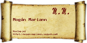Mogán Mariann névjegykártya