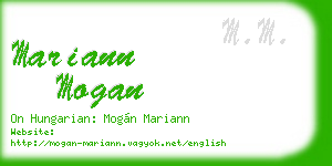mariann mogan business card